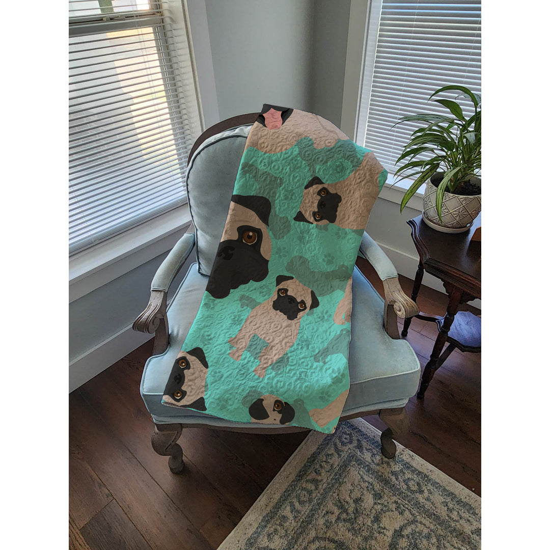 Fawn Pug Quilted Blanket 50x60 Image 4