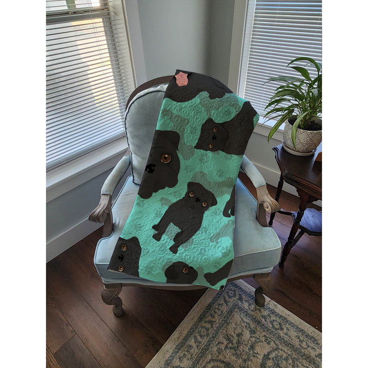 Black Pug Quilted Blanket 50x60 Image 4