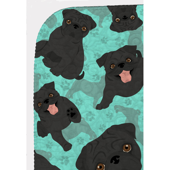 Black Pug Quilted Blanket 50x60 Image 5