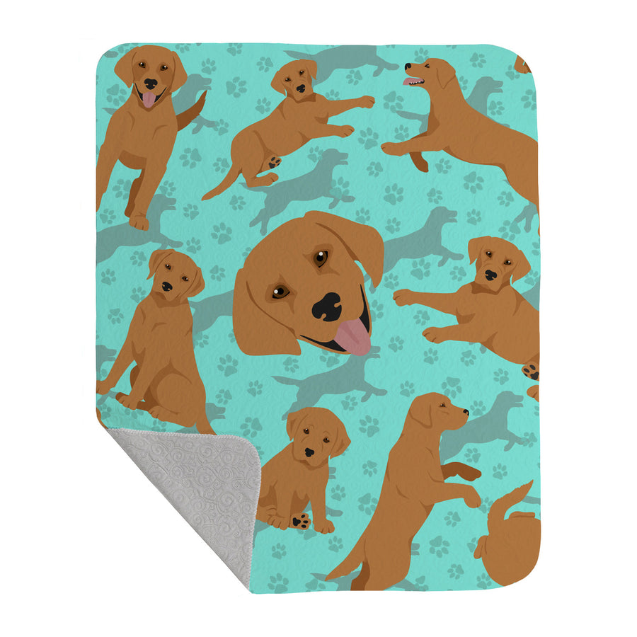 Red Fox Labrador Retriever Quilted Blanket 50x60 Image 1