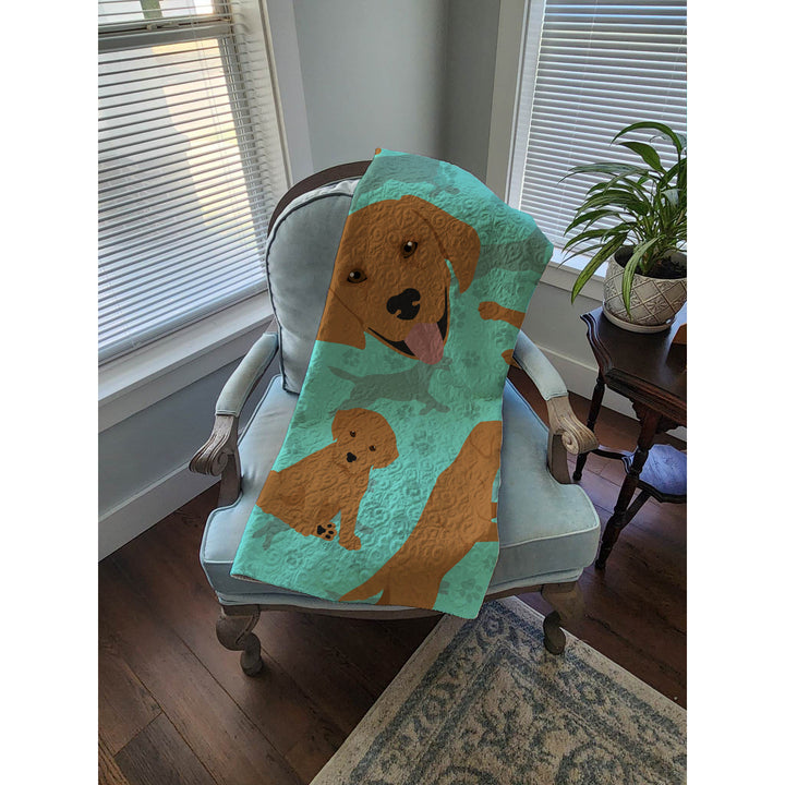 Red Fox Labrador Retriever Quilted Blanket 50x60 Image 4