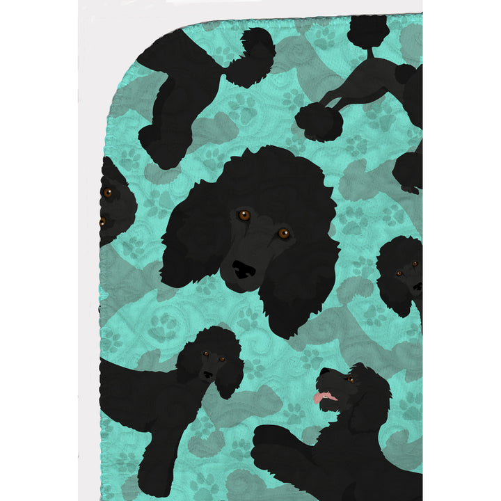 Black Standard Poodle Quilted Blanket 50x60 Image 5