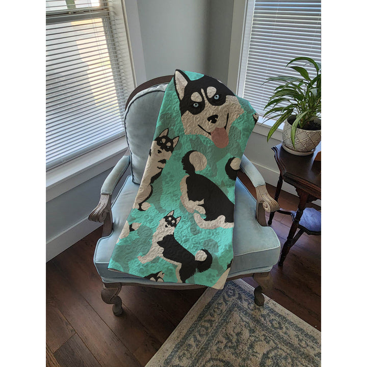 Siberian Husky Quilted Blanket 50x60 Image 4