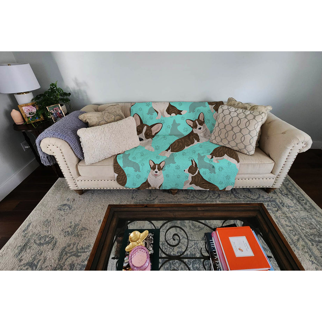 Brindle Cardigan Corgi Quilted Blanket 50x60 Image 2