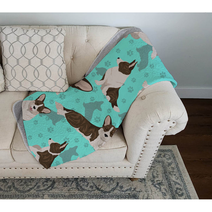 Brindle Cardigan Corgi Quilted Blanket 50x60 Image 3