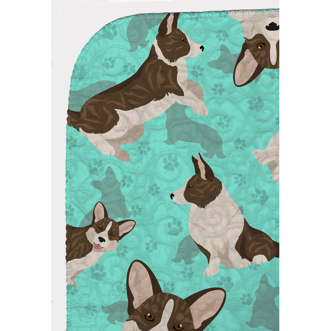 Brindle Cardigan Corgi Quilted Blanket 50x60 Image 5