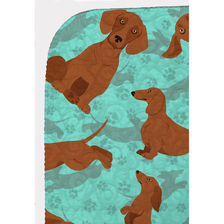 Red Dachshund Quilted Blanket 50x60 Image 5