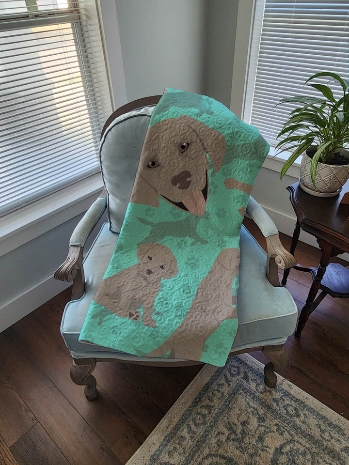 Grey Labrador Retriever Quilted Blanket 50x60 Image 4