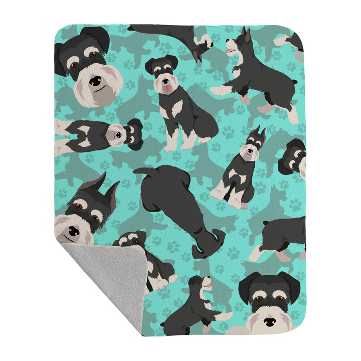 Black and Silver Schnauzer Quilted Blanket 50x60 Image 1