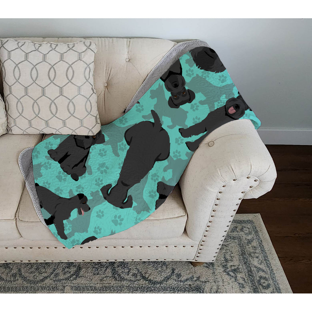 Black Schnauzer Quilted Blanket 50x60 Image 3