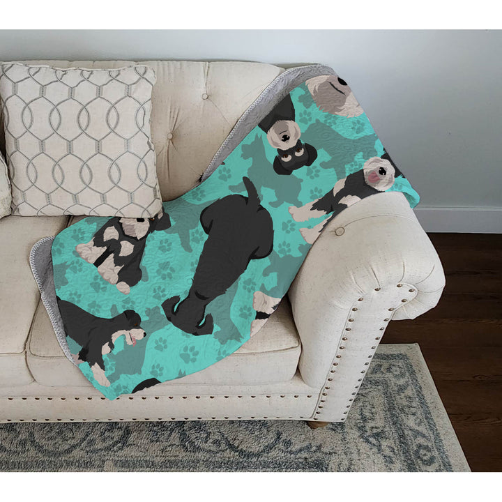 Black and Silver Schnauzer Quilted Blanket 50x60 Image 3