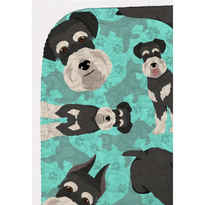 Black and Silver Schnauzer Quilted Blanket 50x60 Image 5