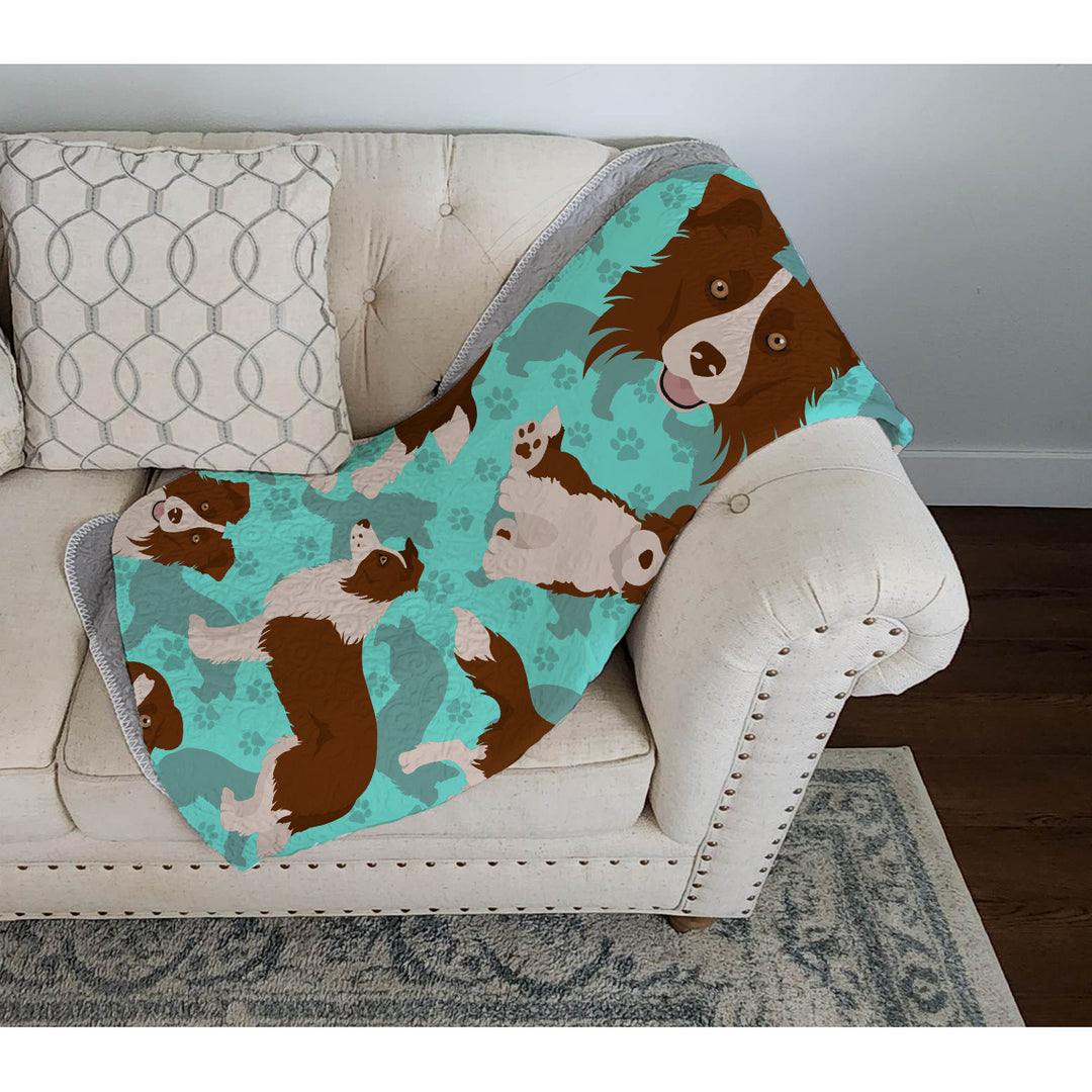 Red Border Collie Quilted Blanket 50x60 Image 3