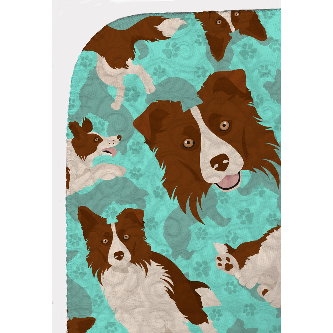 Red Border Collie Quilted Blanket 50x60 Image 5