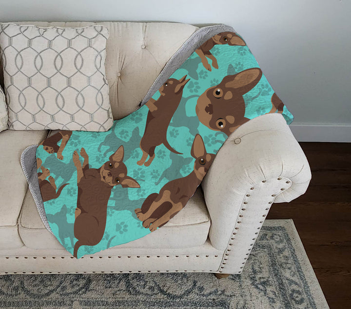 Chocolate Chihuahua Quilted Blanket 50x60 Image 3