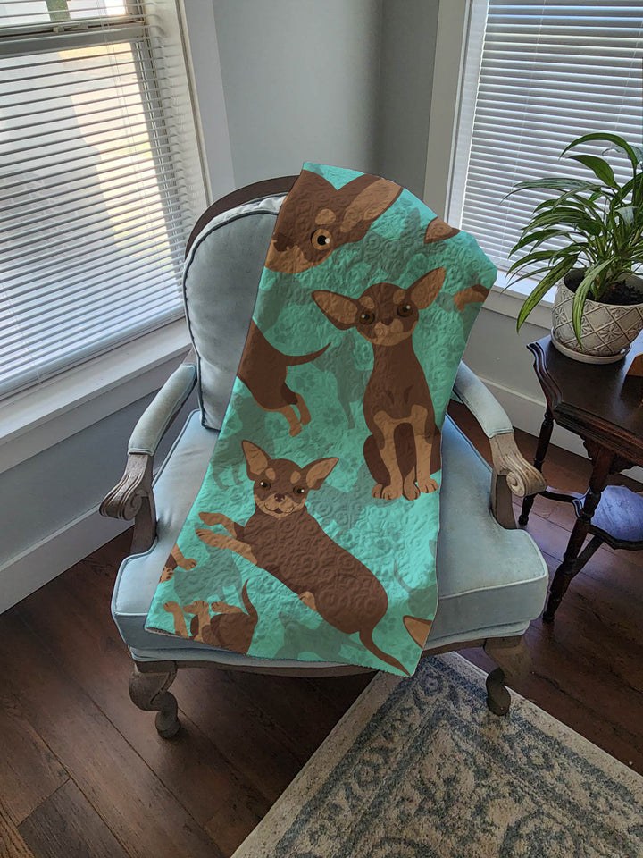 Chocolate Chihuahua Quilted Blanket 50x60 Image 4