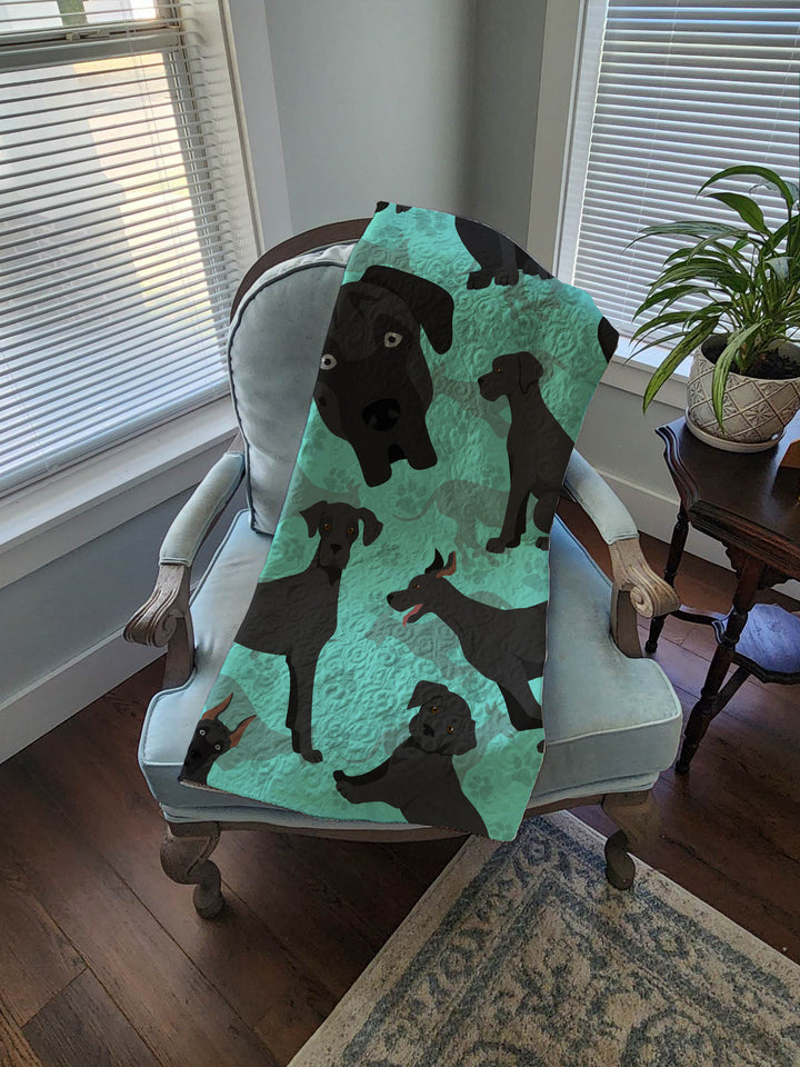 Black Great Dane Quilted Blanket 50x60 Image 4