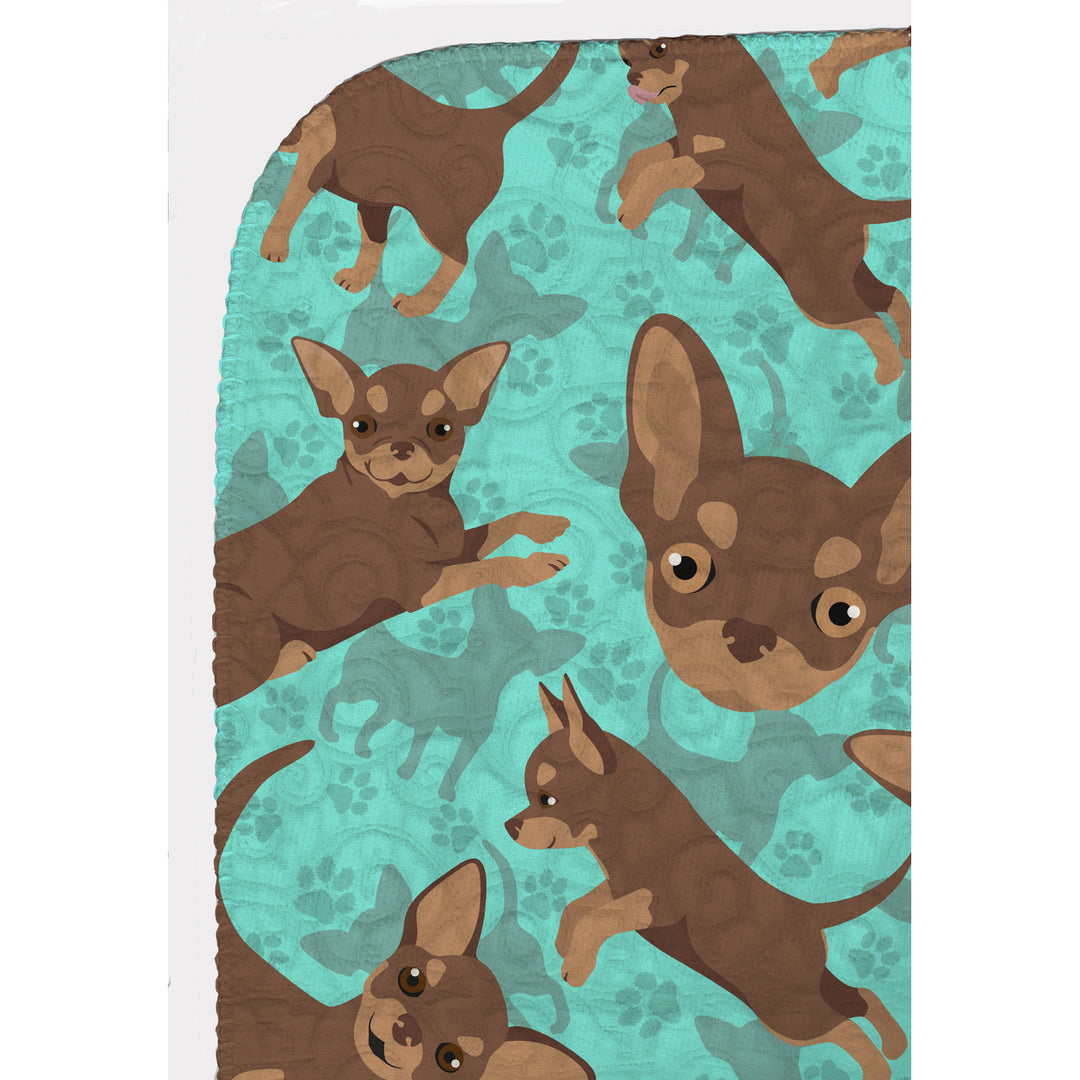 Chocolate Chihuahua Quilted Blanket 50x60 Image 5