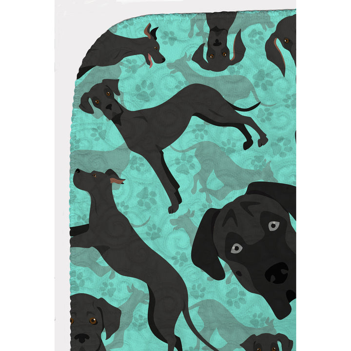 Black Great Dane Quilted Blanket 50x60 Image 5