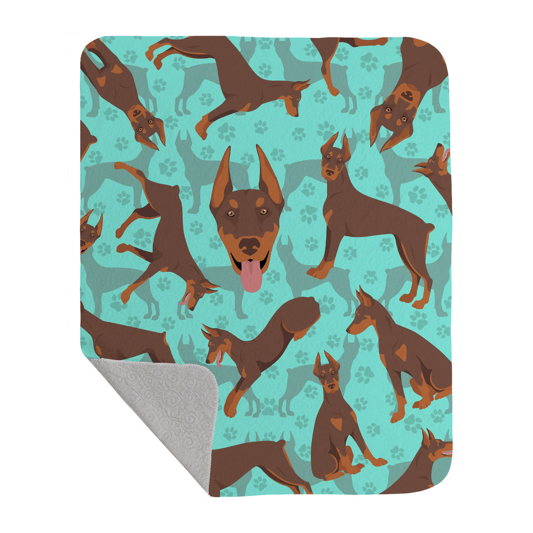 Red Doberman Pinscher Quilted Blanket 50x60 Image 1