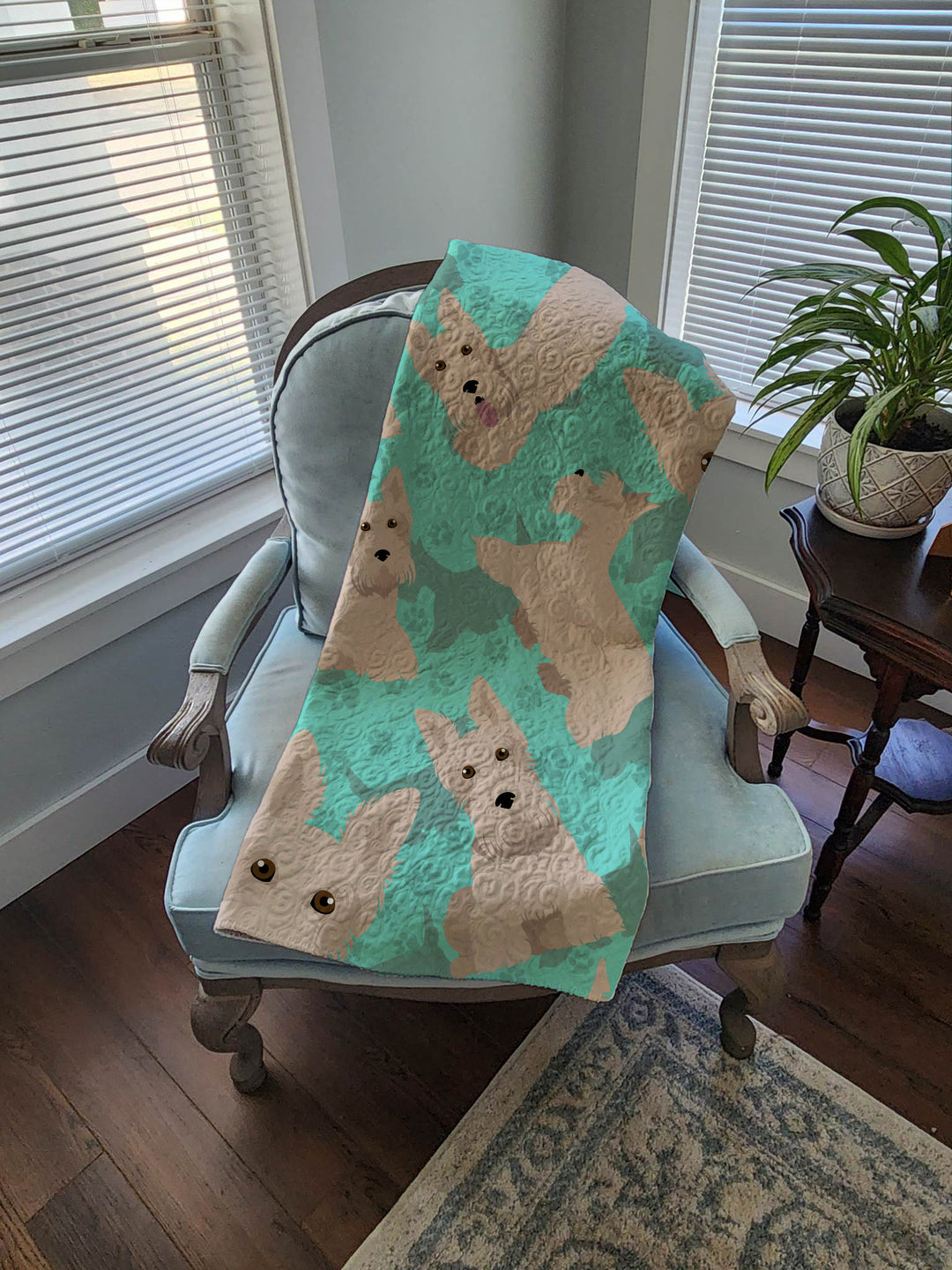 Wheaten Scottish Terrier Quilted Blanket 50x60 Image 4