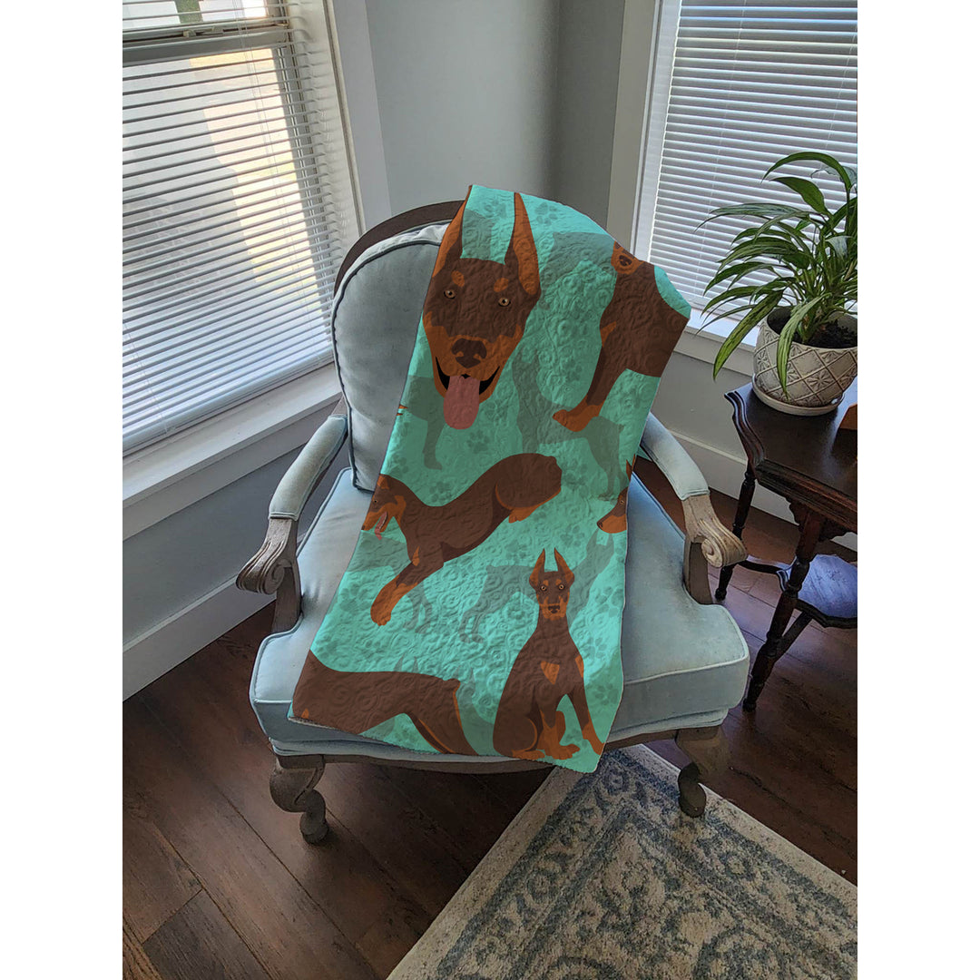 Red Doberman Pinscher Quilted Blanket 50x60 Image 4