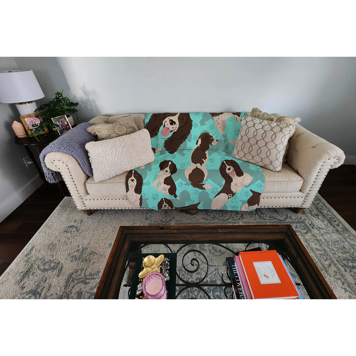 Liver English Springer Spaniel Quilted Blanket 50x60 Image 2