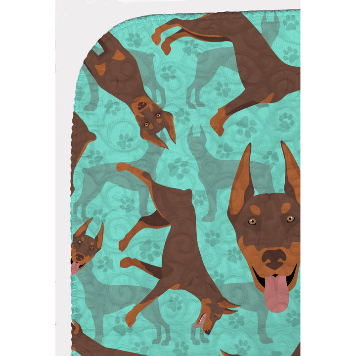 Red Doberman Pinscher Quilted Blanket 50x60 Image 5