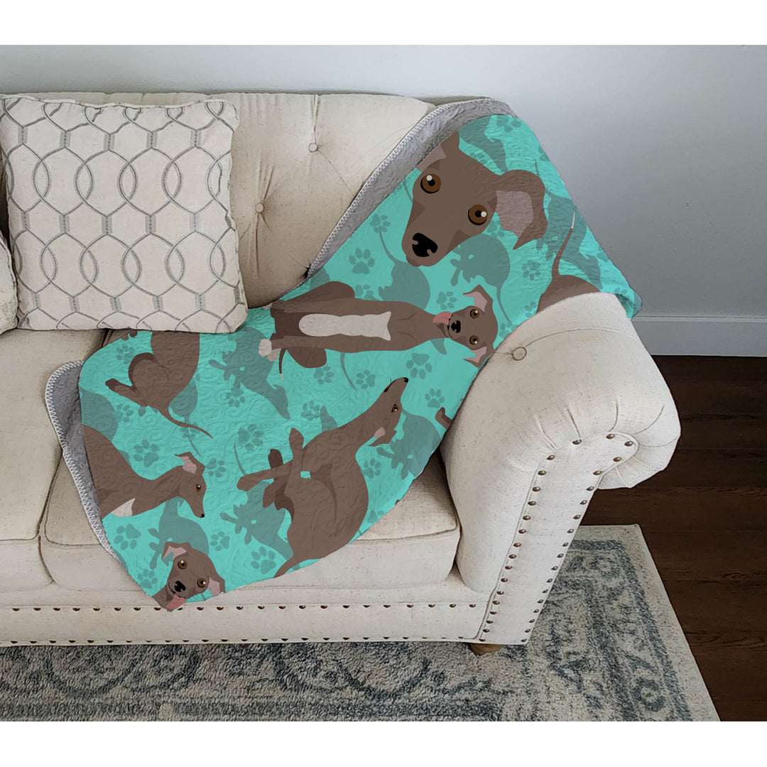 Fawn Italian Greyhound Quilted Blanket 50x60 Image 3
