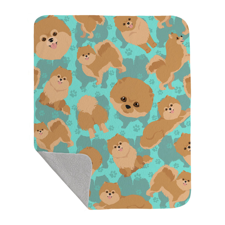 Orange Pomeranian Quilted Blanket 50x60 Image 1