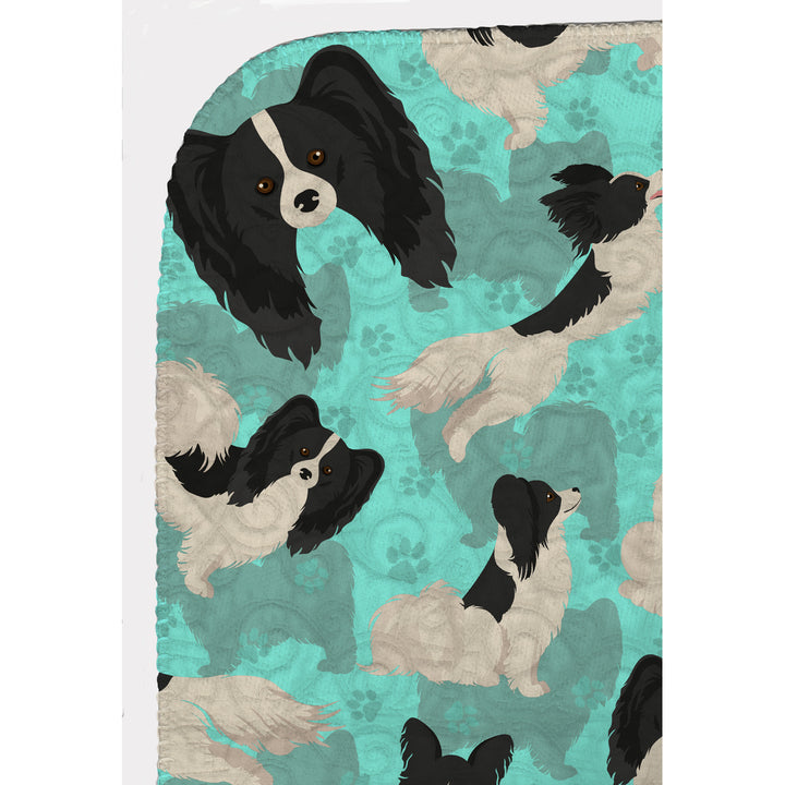 Black and Whtie Papillon Quilted Blanket 50x60 Image 5