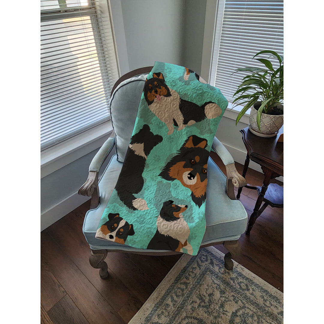 Tricolor Sheltie Quilted Blanket 50x60 Image 4