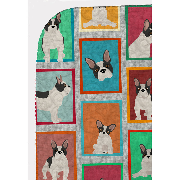 Lots of Black and White French Bulldog Quilted Blanket 50x60 Image 5