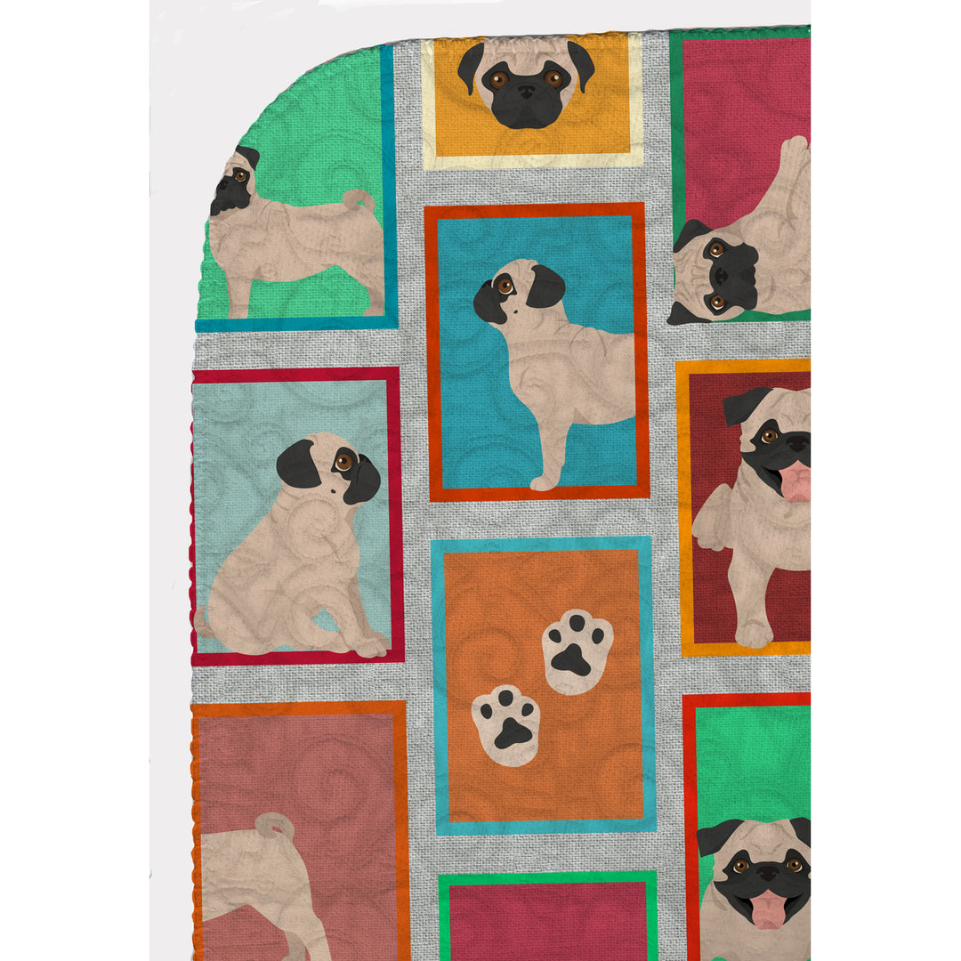 Lots of Fawn Pug Quilted Blanket 50x60 Image 5