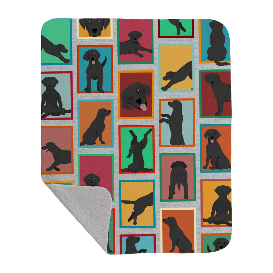 Lots of Black Labrador Retriever Quilted Blanket 50x60 Image 1