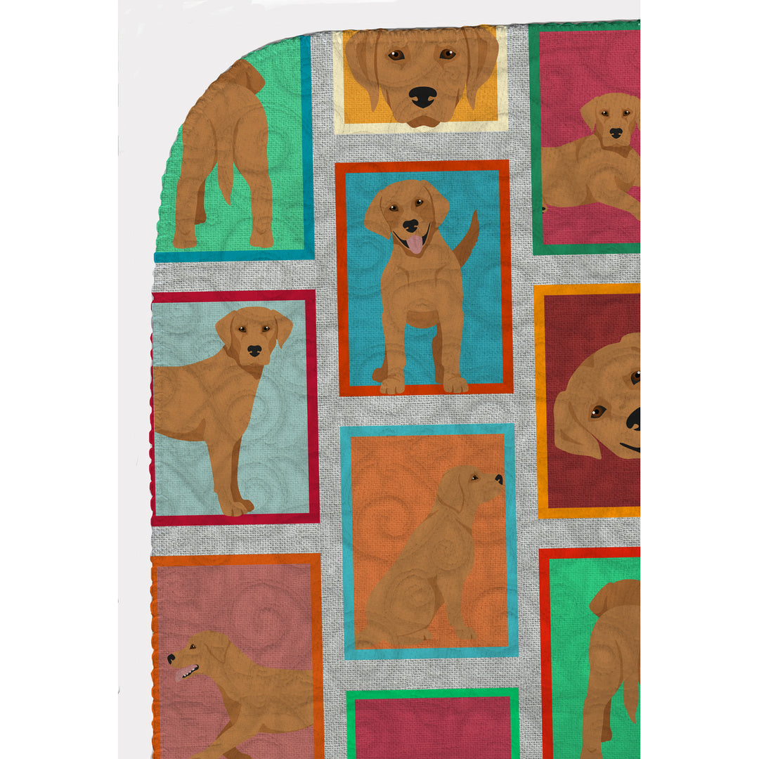 Lots of Red Fox Labrador Retriever Quilted Blanket 50x60 Image 5