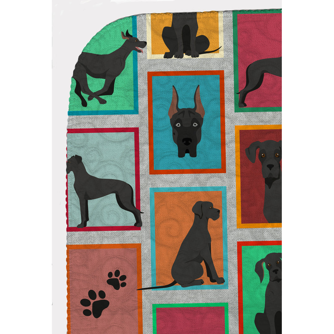 Lots of Black Great Dane Quilted Blanket 50x60 Image 5