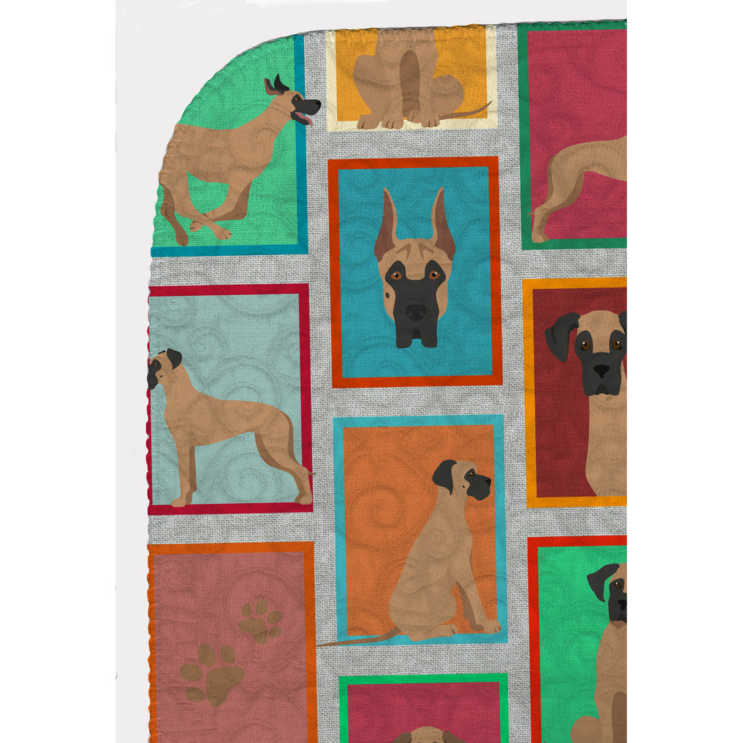 Lots of Fawn Great Dane Quilted Blanket 50x60 Image 5