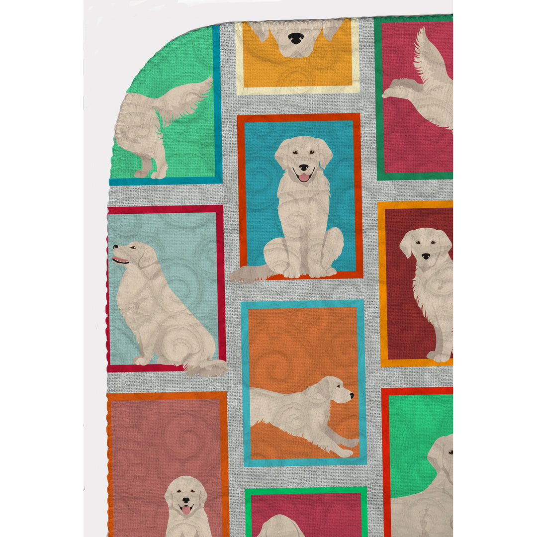 Lots of Cream Golden Retriever Quilted Blanket 50x60 Image 5