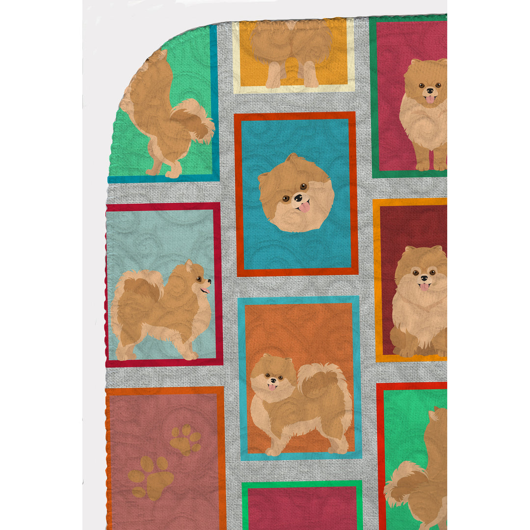 Lots of Orange Pomeranian Quilted Blanket 50x60 Image 5