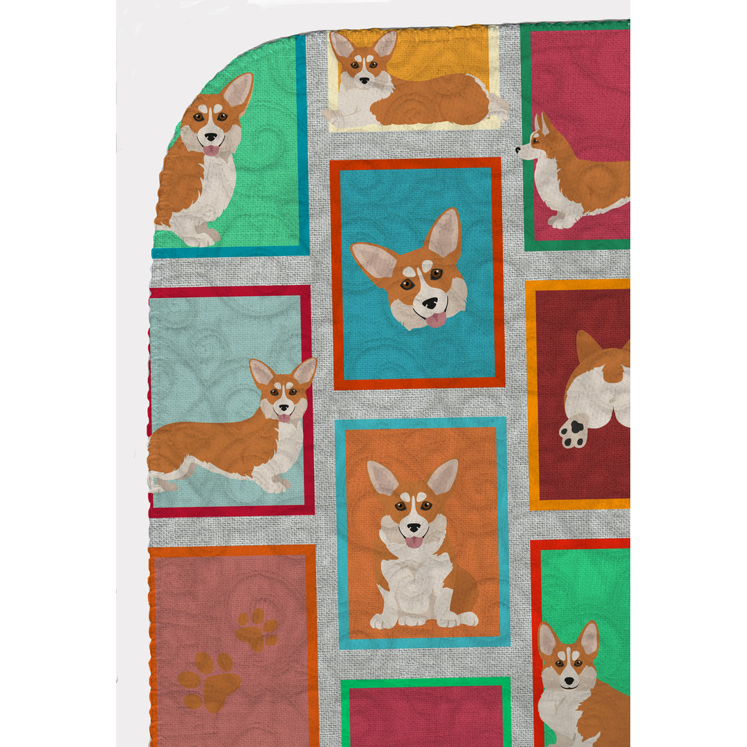 Lots of Red and White Pembroke Corgi Quilted Blanket 50x60 Image 5