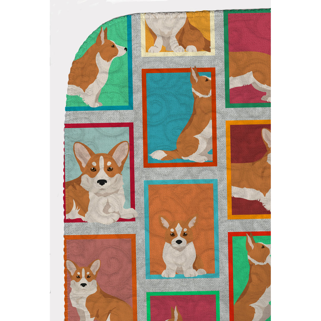 Lots of Red Cardigan Corgi Quilted Blanket 50x60 Image 5