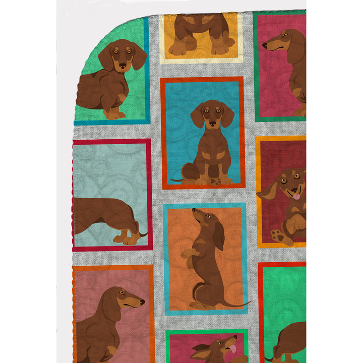 Lots of Chocolate and Tan Dachshund Quilted Blanket 50x60 Image 5