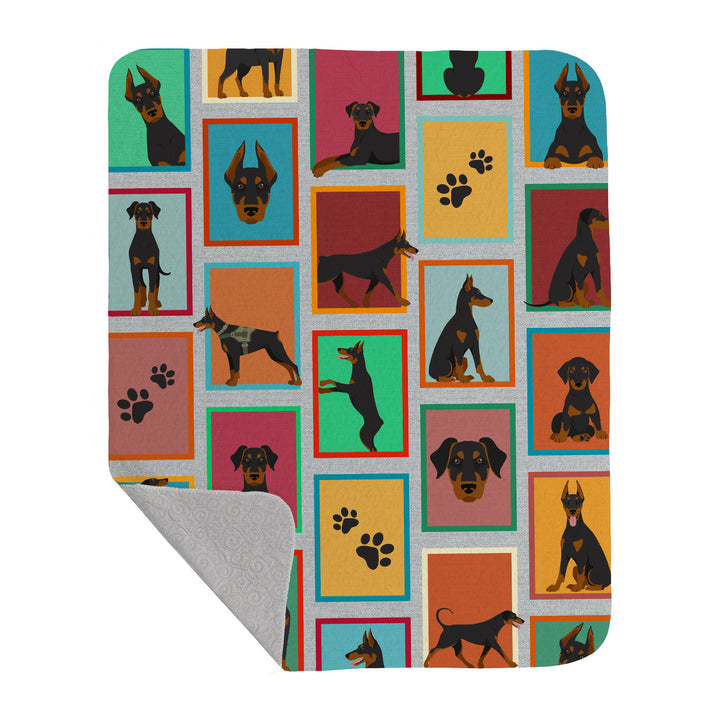 Lots of Doberman Pinscher Quilted Blanket 50x60 Image 1