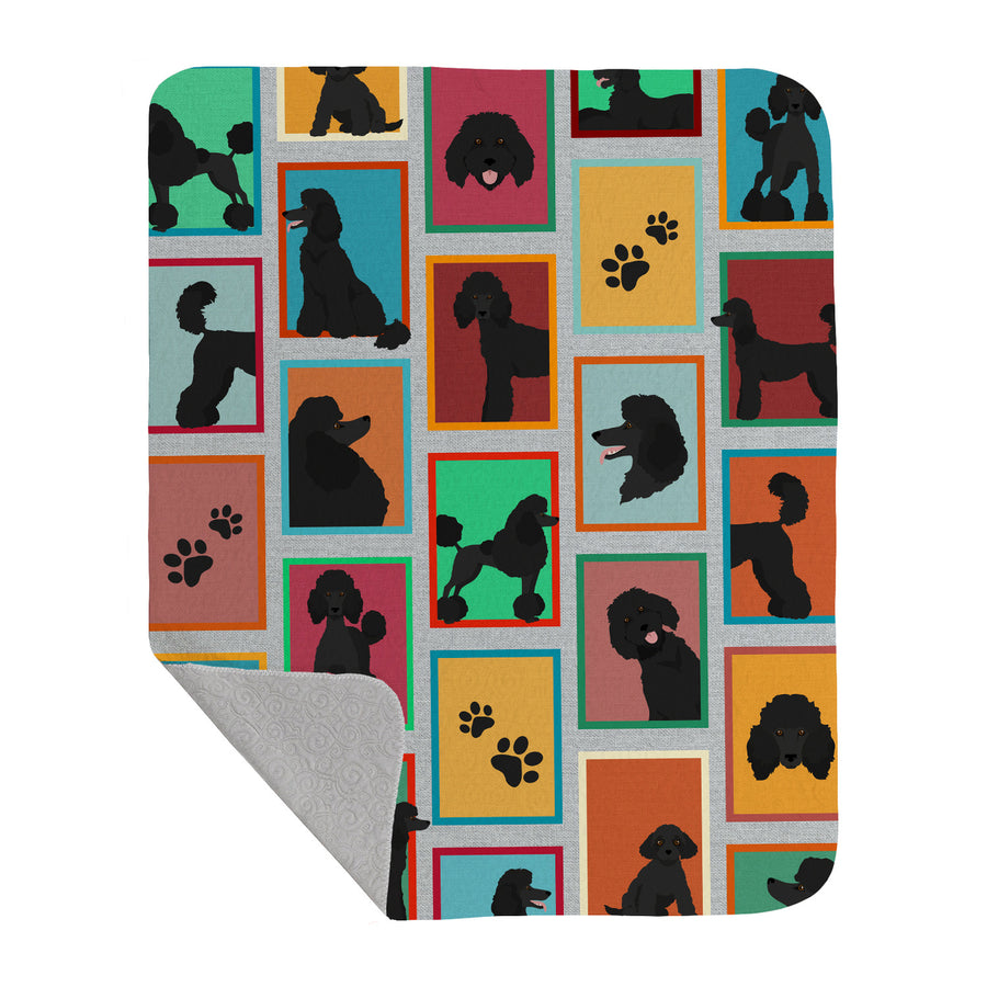 Lots of Black Standard Poodle Quilted Blanket 50x60 Image 1