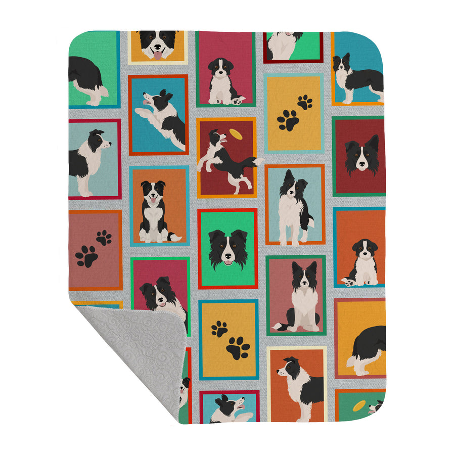 Lots of Border Collie Quilted Blanket 50x60 Image 1