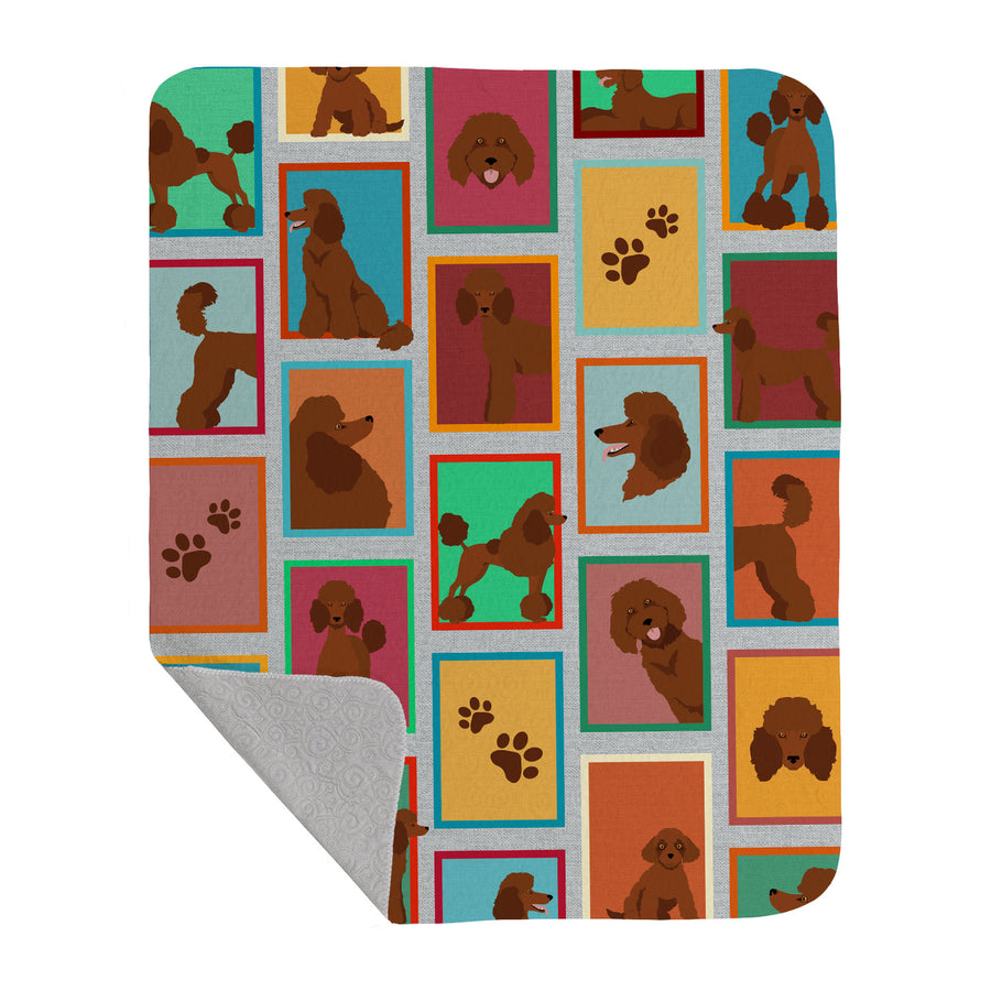 Lots of Chocolate Standard Poodle Quilted Blanket 50x60 Image 1