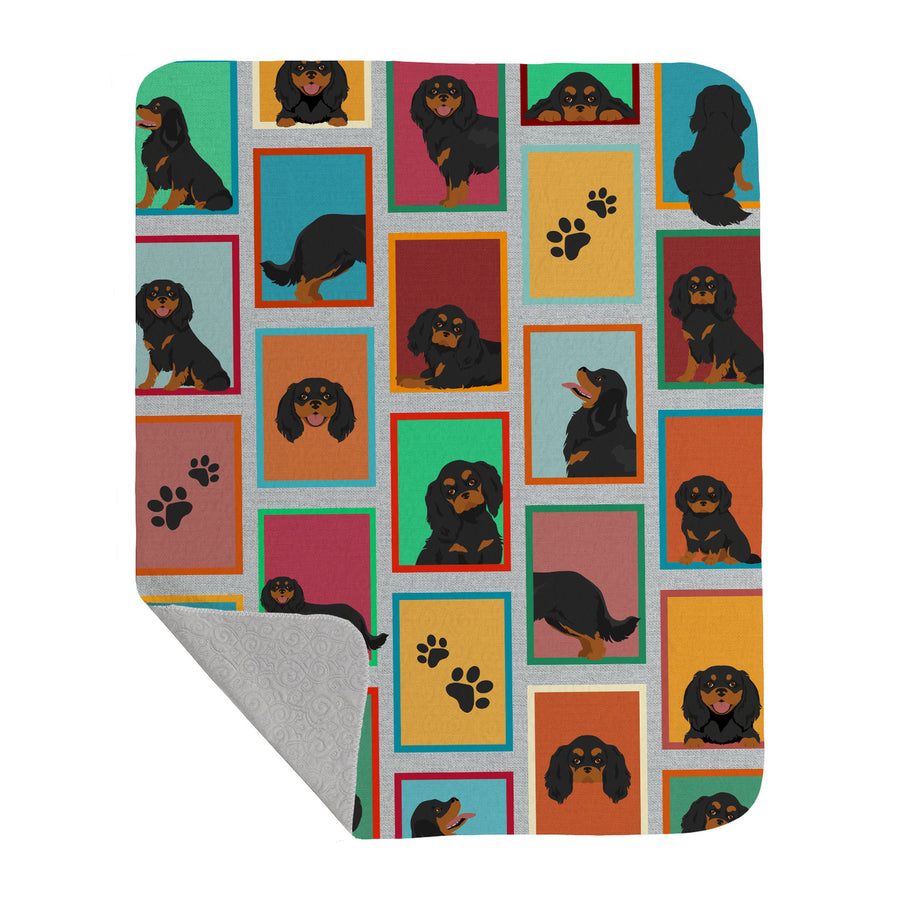 Lots of Black and Tan Cavalier King Charles Spaniel Quilted Blanket 50x60 Image 1
