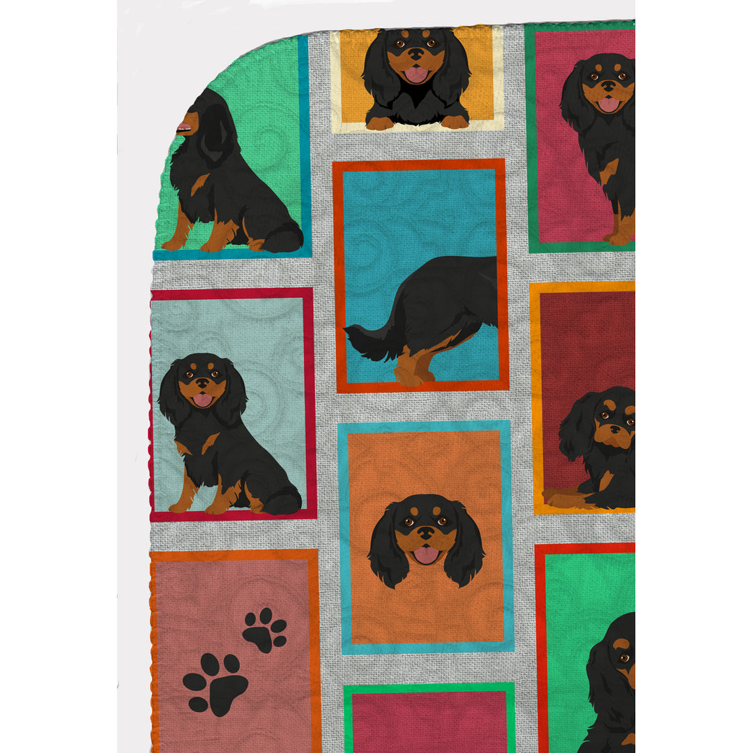 Lots of Black and Tan Cavalier King Charles Spaniel Quilted Blanket 50x60 Image 5