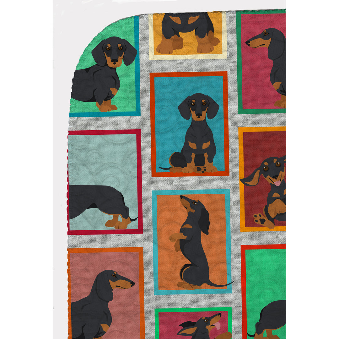 Lots of Black and Tan Dachshund Quilted Blanket 50x60 Image 5